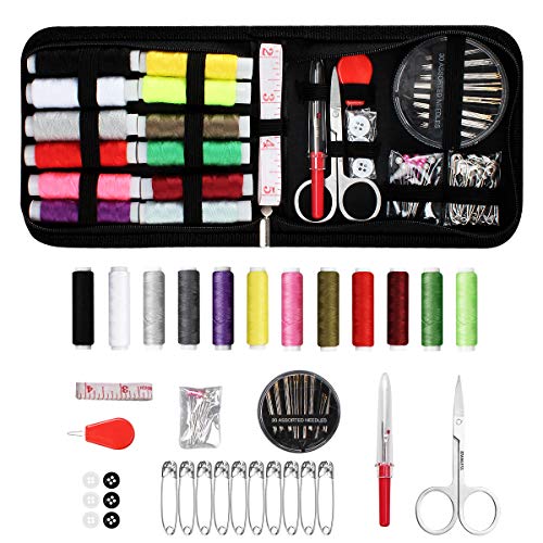 TUXWANG Kit de Costura con 73 Piezas Accesorios Costura Kit de Accesorios para el viajes y principiantes y emergencias