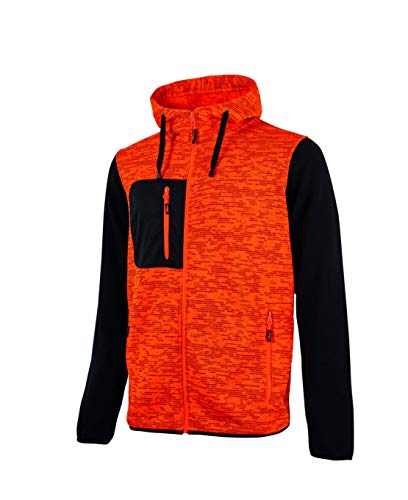 U-Power EY174OF-XL EY174OF-XL-Sudadera Gama Enjoy Modelo Rainbow Orange Fluo Talla XL, Arancio, Hombre