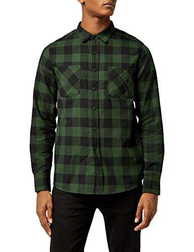 Urban Classics Checked Flanell Shirt Camisa, Multicolor (Blk/Forest 00650), 4XL para Hombre