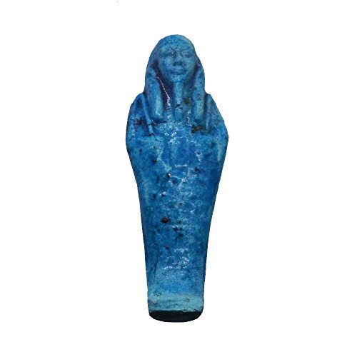 Ushebti de fayenza Hecho a Mano en el Cairo, réplica Actual del Antiguo Egipto, Mide 13 cm de Largo y 5 cm de Ancho Aproximadamente