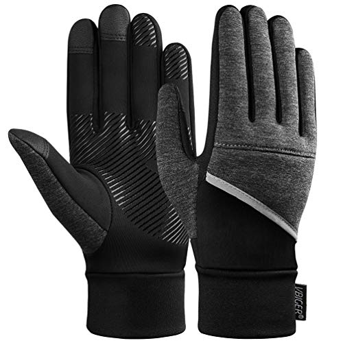 VBIGER Guantes Invierno Hombre Mujeres Cálido Espesar a Prueba de Viento Anti-Deslizantes Táctiles Antideslizantes con Pantalla Táctil de Correr Ciclismo Moto Deportivos Trabajo