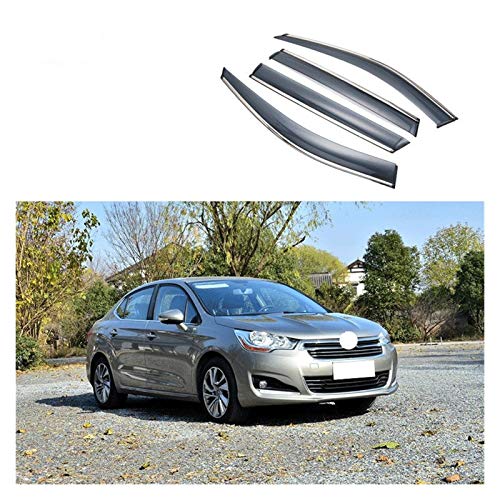 Ventanillas Viento y Lluvia Para Citroen C4L 2013-2020 Ventana De Automóvil Deflectores Del Automóvil Deflector De Viento De La Guardia Sun Guardia Lluvia Ventilador De Viento Protector De Lluvia Vise