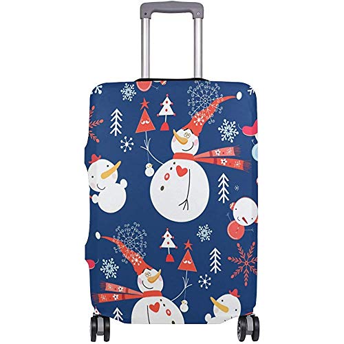 Vintage Navidad Año Nuevo Muñeco de Nieve Invierno Maleta Equipaje Protector de Cubierta para Viajes Hombres Mujeres Tamaño M