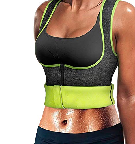 WABISABI DREAMS Chaleco Neopreno Sauna, Faja Adelgazante Mujer, Compresion Reductora para Conseguir una Sudoración efectiva para Deporte Fitness Gris (XL)