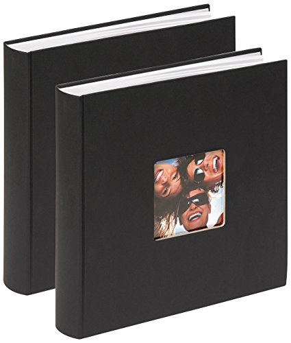Walther Design FA-208-BD Fun - Álbum de Fotos, 100 Páginas Blancas, con Corte en el Frente para un Foto, color Negro, 30 x 30 cm