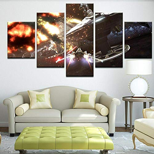 WANGZUO Cuadro En Lienzo ImpresióN De 5 Piezas La Guerra De Las Galaxias Sith Stormtrooper Jedi Material Tejido No Tejido ImpresióN ArtíStica Imagen GráFica Decoracion De Pared/150x80CM