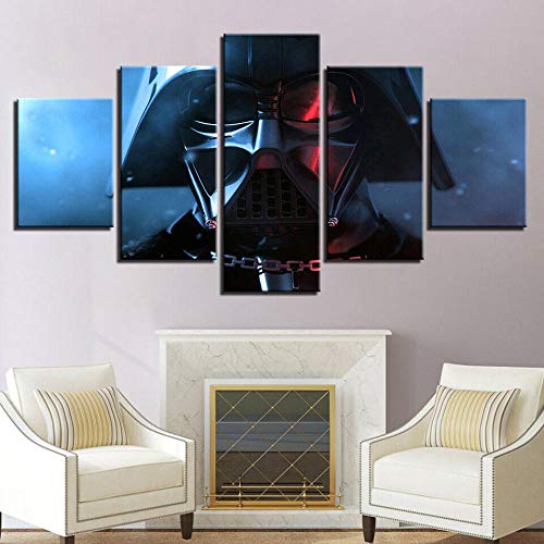 WANGZUO Cuadro En Lienzo ImpresióN De 5 Piezas La Guerra De Las Galaxias Sith Stormtrooper Jedi Material Tejido No Tejido ImpresióN ArtíStica Imagen GráFica Decoracion De Pared/150x80CM