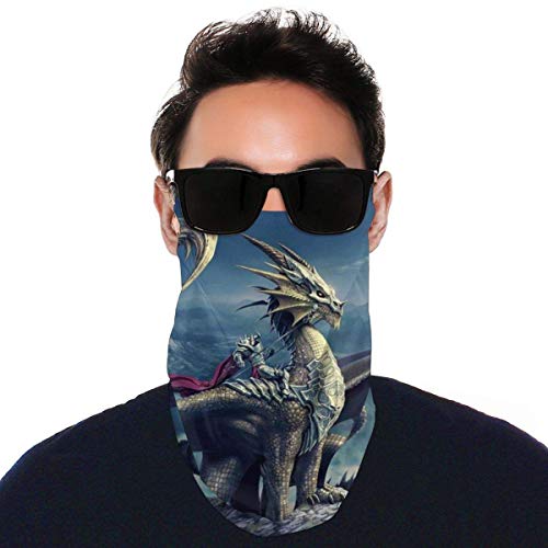 WH-CLA Fantasía 3D Dragon Knight Polainas De Cuello Secado Rápido Bandana Cómodo Sombreros Hombre Mujer Pañuelo De Cabeza para Senderismo,Pesca,Yoga