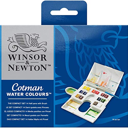 Winsor & Newton Cotman Caja plástica compacta acuarela, 14 medio Godets