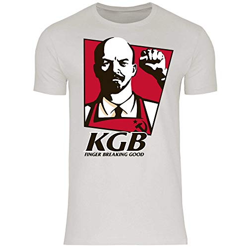 wowshirt Camiseta KGB Putin Lenin Unión Soviética, Rusia Gulag Propaganda de CCCP para Hombre, Tamaño:3XL, Color:Pacific Grey