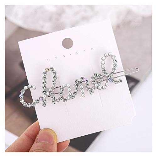 wysjlxcy Horquilla Pequeñas Letras fragantes Perla Rhinestone Horquillero Muchachas Accesorios for el Cabello for Mujer Clip Femenino Pelo Pin Pines Pearls Pein Payas (Color : 10)