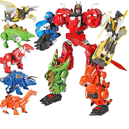 XILALA Juguetes de Deformación, 6In 1 Nueva transformación Película 5 Juguetes Anime Devastator Robot Car KO G1 Figura de acción Modelo de avión (Color : E)