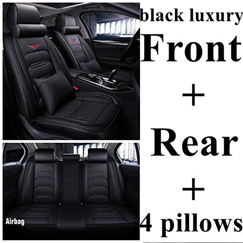 XINGBINGLE Fundas Asientos Coche Universales para Fiat Punto Tipo Sedci Aegea Freemont Fullback Panda Strada Uno Linea Viaggio Ottimo Auto Styling Accesorios Coche, Lujo Negro