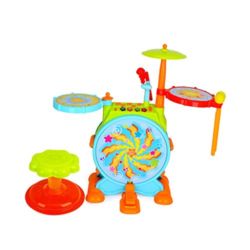 XINRUIBO Jazz Drum Children Drums Beat Juguetes Musicales Chicos y niñas Puzzle Juguetes clásicos Tambor electronico (Color : Blue)