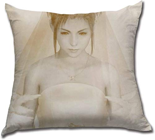 xububaihuodian Fundas de Almohada Final Fantasy X-Yuna Polyester Cool Pillowcase Cushion Case Home Decor 18 x 18 Inches Design Throw Pillow Cover