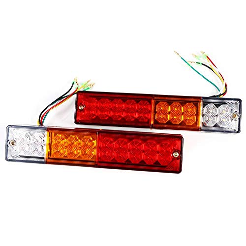 Yctze Luces traseras LED de cola, 2 piezas 12V/24V Luces traseras traseras LED Luces de giro Indicador de caravana de remolque de camión Ute(12V)