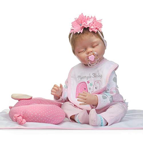 Yeah-hhi 55Cm Muñeca De Reborn Soft Silicona Hecha A Mano Lifelike Newborn Cerrado Ojo Cerrado Durmiente Baby Muñeca para Niños Juguete Regalo De Cumpleaños