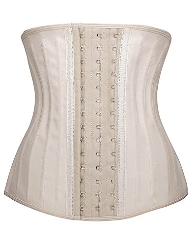 YIANNA Mujer Fajas Reductoras Adelgazante Cómodo Corsé Cintura Entrenador Waist Shaper Corset Reductor with 25 Huesos de Acero,UK- YA1210-Skin-3XL