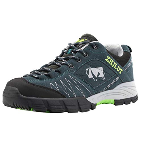 Yivise Hombres Zapatos de Senderismo Malla Deportes Transpirables Zapatos de Escalada de Senderismo Antideslizantes al Aire Libre(Verde, 43 EU)