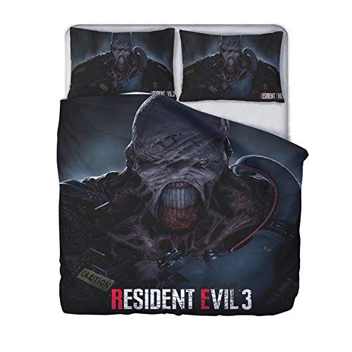 YOMOCO Resident Evil - Juego de funda nórdica y dos fundas de almohada, microfibra, impresión digital 3D (23,individual 135 x 200 cm)