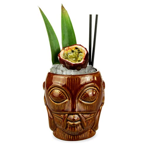 Yousiju 450ml Hawaii Tiki Tazas Copa de cóctel Cerveza Taza de Bebida Taza de Vino Taza de cerámica Tiki de Las Islas de Pascua