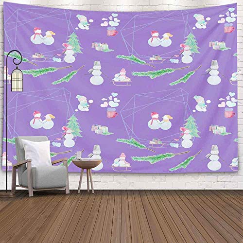 Yuanmeiju Tapiz Colgante de Pared Tapiz Colorido Tapiz Colgante de Pared 80x60 Pulgadas muñecos de Nieve lápices de Colores para Dormitorio bi Colorido