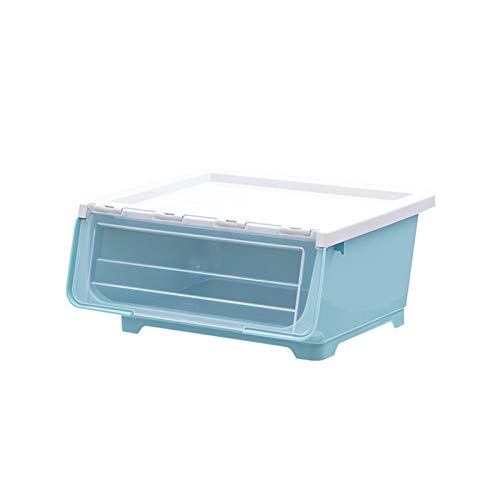 YUMEIGE Caja de almacenamiento de cosméticos Caja de almacenamiento de apertura frontal para juguetes para niños, caja de almacenamiento con tapa giratoria transparente y cajón visible, caja de almace