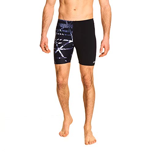 Zoggs Equation Mid Jammer Long Troncos de Natación, Hombre, Negro/Gris, 85 cm