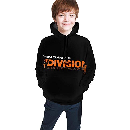 ZZAJJA Tom Clancy'S The Division Sudadera con Capucha de chándal con Capucha para niños con Jersey atlético Juvenil Informal con Estampado 3D L(14-16)