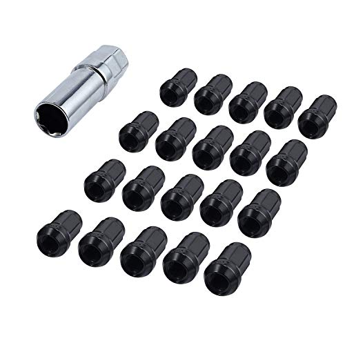 21 tuercas de bloqueo de alta calidad, M12 x 1,5 mm, de aleación Hex Lug, para Ford Focus – Negro