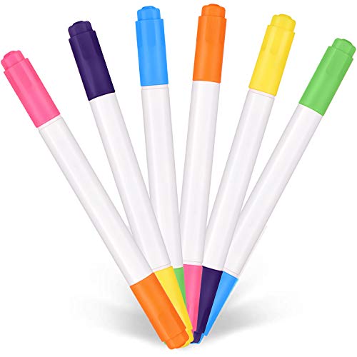 24 Piezas Rotuladores de Neon de Doble Punta Bolígrafos de Neon Coloridos de Arte para Tablero LED Luz Escritura Dibujo Manualidades
