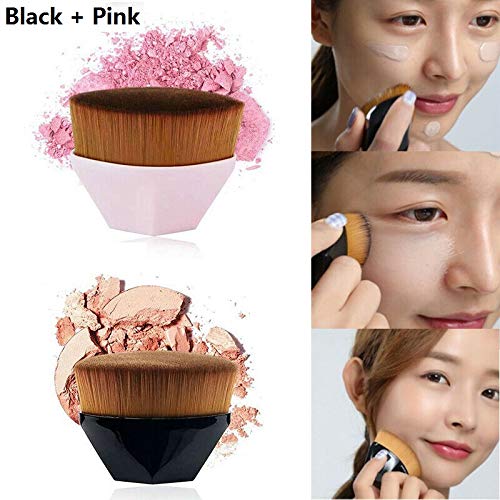 2PCS Flawless Wand Foundation Brush,High-Density Seamless Foundation Brush BB Cream Makeup Brushes Loose Powder No Trace