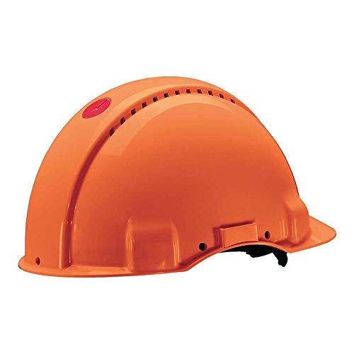 3M Peltor G30NUO Casco de Seguridad con Ventilación, Arnés de Ruleta y Banda Sudor de Plástico, 1 Casco/Caja, Naranja