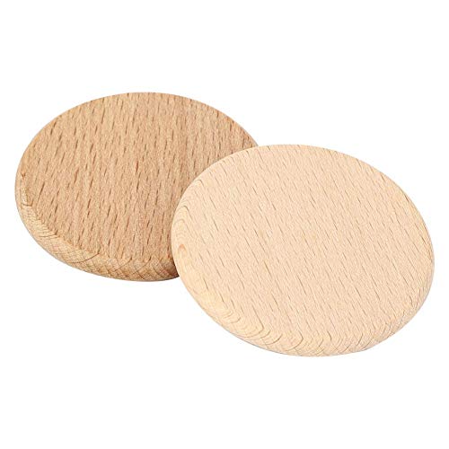 50 piezas redondo sin terminar recortes de madera círculos disco madera en blanco rebanadas chips de haya para artes manualidades proyectos juego de mesa piezas adornos(6.0cm)