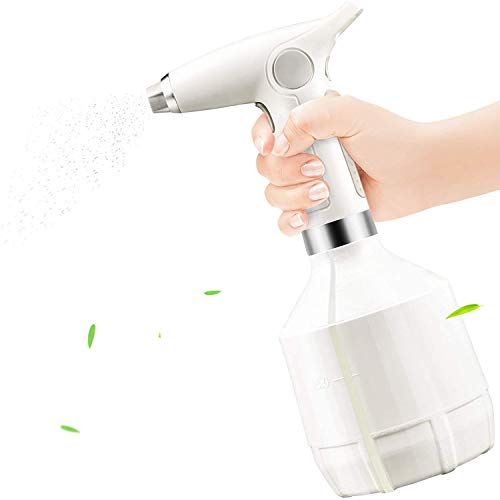 AiMok Regadera Eléctrica, 1L Botella de Spray para Plantas de Interior para Exteriores, Aerosol Eléctrica Boquilla Ajustable para Limpieza del Hogar, Alcohol, Jardinería (Blanco)