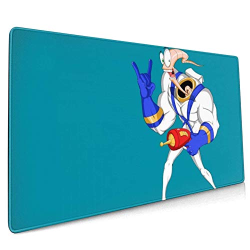 Alfombrilla Ratón Grande Gaming Mouse Pad XL con Superficie Texturizada Impermeable, Base de Goma Antideslizante Juego Earthworm Jim 750X400X3 mm