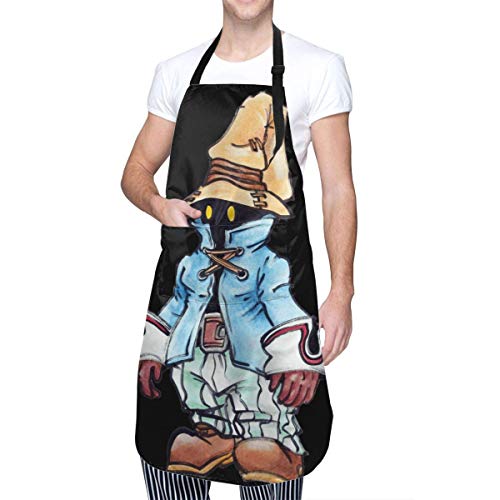 Anime & Final Fantasy 9 VIVI en Pastel y Color lápiz clásico Delantal de Cocina con Bolsillo para Hombres y Mujeres