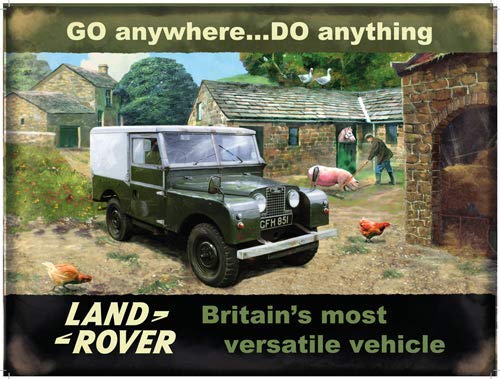 Anjoes Land Rover On Farm - Letrero de metal vintage para decoración de pared de cocina o bar, 30,5 x 40,6 cm