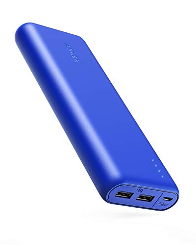 Anker PowerCore 20100 - Batería Externa, 2 Puertos 4,8 A de Salida, Power Bank con PowerIQ para iPhone XS MAX, XR, XS, X, 8, 8 Plus, 7, 7s, 7Plus, 6s, 6, iPad, Samsung y Otros (Azul/Mate)