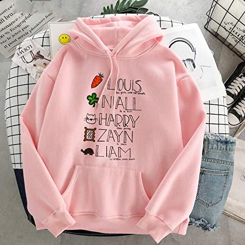 AOXQ Invierno Estilo Casual Harry Kind S-3956XL Moda Mujer Retro Casual Punk Alfabeto Hip-Hop Sudadera con Capucha