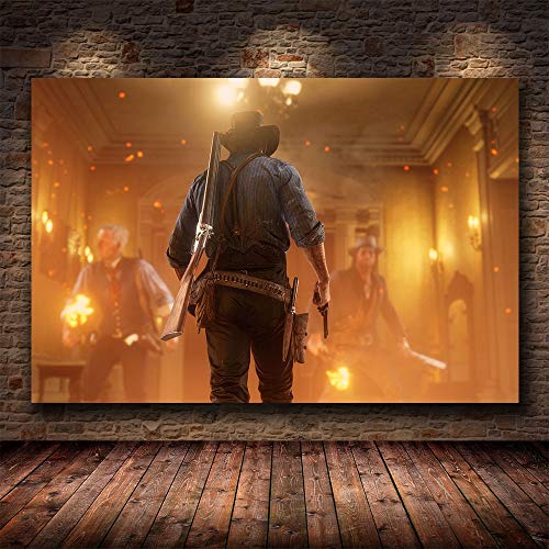 AQgyuh Puzzle 1000 Piezas Juego Red Dead Redemption 2 Painting ArtImage Puzzle 1000 Piezas educa Juego de Habilidad para Toda la Familia, Colorido Juego de ubicación.50x75cm(20x30inch)