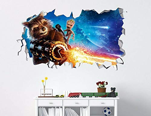 Baby Rocket raccon Guardianes de la galaxia 3D etiqueta de la pared de vinilo 50 * 70cm