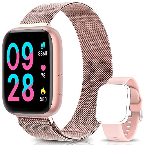 BANLVS Smartwatch Reloj Inteligente IP67 con Correa Reemplazable Pulsómetro, Monitor de Sueño, Presión Arterial, 1.4 Inch Pantalla Táctil Completa Reloj Inteligente para Mujer Hombre