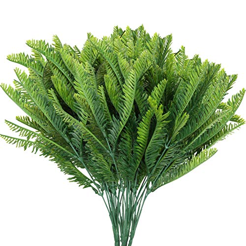 BELLE VOUS Planta Artificial Helecho Boston de Plástico (Pack de 6) Plantas Colgantes Interior/Exterior Follaje Artificial para el Hogar, Jardín, Pared Enredadera, Arbustos, Guirnalda Boda y Oficina