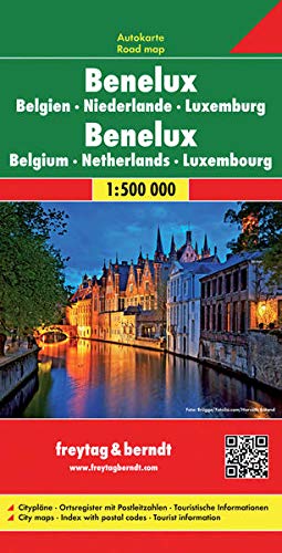 Benelux. Bélgica, Holanda y Luxemburgo, mapa de carreteras. Escala 1:500.000. Freytag & Berndt.: Wegenkaart 1:500 000 (Auto karte)