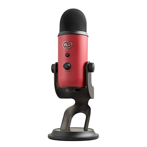 Blue Microphones Yeti - Micrófono USB para grabación y transmisión en PC y Mac, transmisión de juegos, llamadas de Skype, transmisión de Youtube, Plug and Play, color Rojo Satén