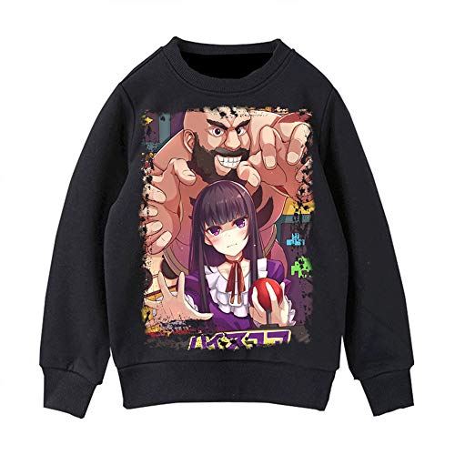 BOBD-DW Sudaderas con Capucha 3D Impreso Hoodies Sweatshirt De Mangas Largas Sudadera Suéter De Cuello Redondo Negro Película De Anime 2D XL