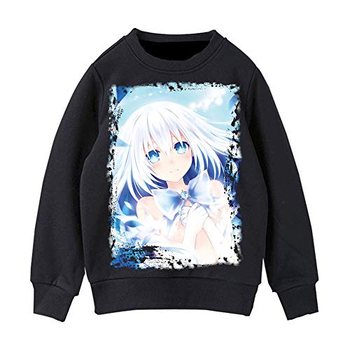 BOBD-DW Varios Estilos Hombre Unisex Sudadera con Capucha Impresión 3D De Animal con Capucha Date A Live Itsuka Shido Suéter 2D Cuello Redondo Negro L