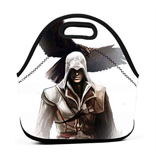 Bolsa de almuerzo Bolsa portátil Bento Pouch Ezio Assassins Creed Brotherhood Art Lunchbox Bag Paquete de cremallera multifuncional para el trabajo escolar