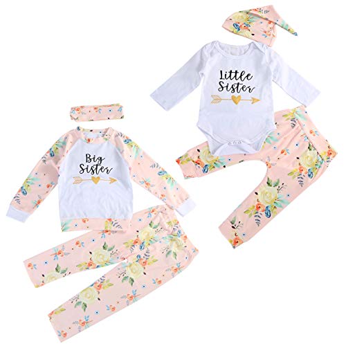 Borlai Conjunto de Ropa a Juego Floral para Niñas Pequeñas Trajes a Juego 3 Piezas/Juego